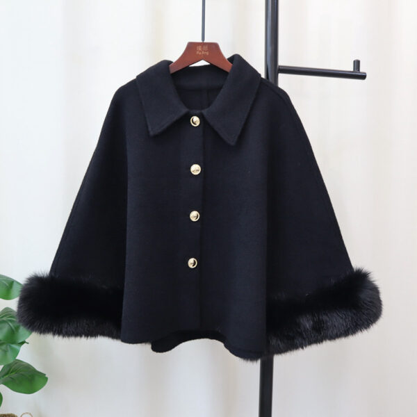 Women's Autumn And Winter New Classic Style Knitted Cloak Coat Shawl - Image 3