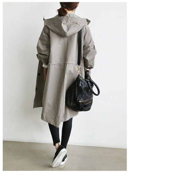 Oversized Women's Mid-Length Loose Windbreaker Jacket - Image 2
