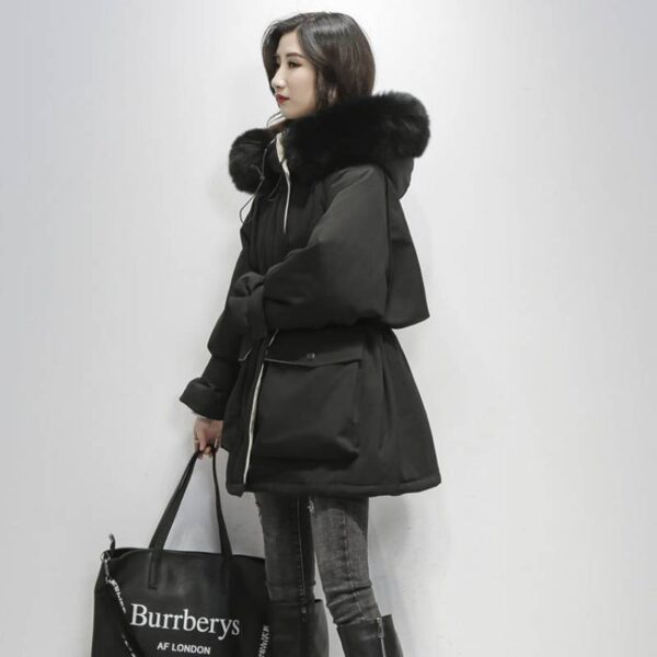 Women's Mid-length Down Cotton-padded Jacket Loose Thick Cotton Coat - Image 3