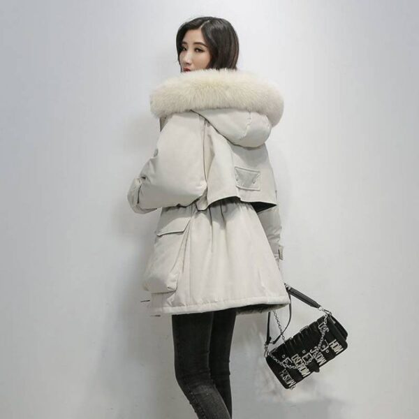 Women's Mid-length Down Cotton-padded Jacket Loose Thick Cotton Coat - Image 5