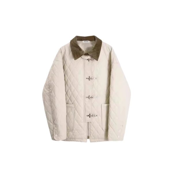 Polyester Cotton Women's Aircraft Buckle Quilted Trench Coat Coat - Image 7
