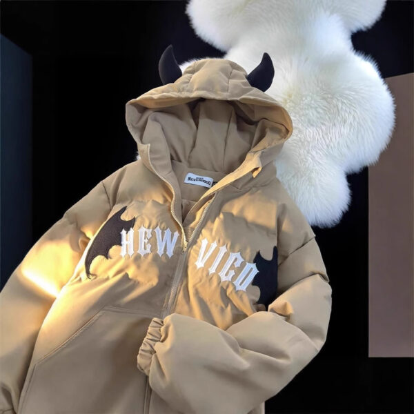 American Retro Embroidered Hooded Cotton Coat - Image 2
