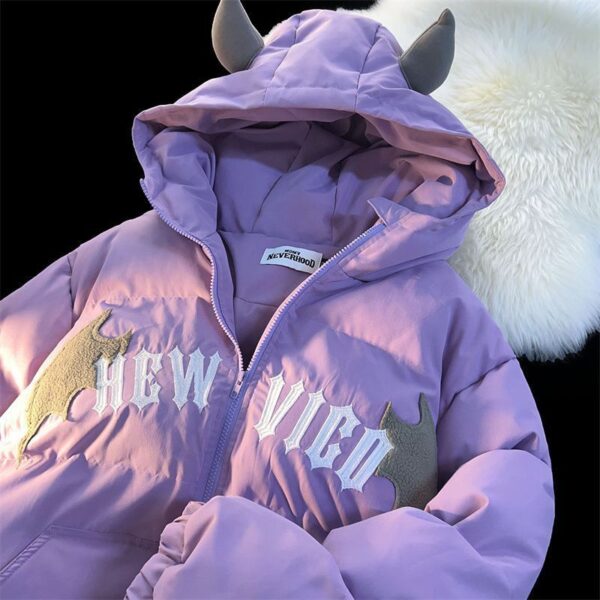 American Retro Embroidered Hooded Cotton Coat - Image 7