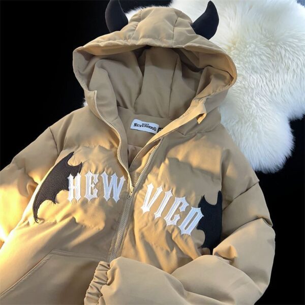 American Retro Embroidered Hooded Cotton Coat - Image 8