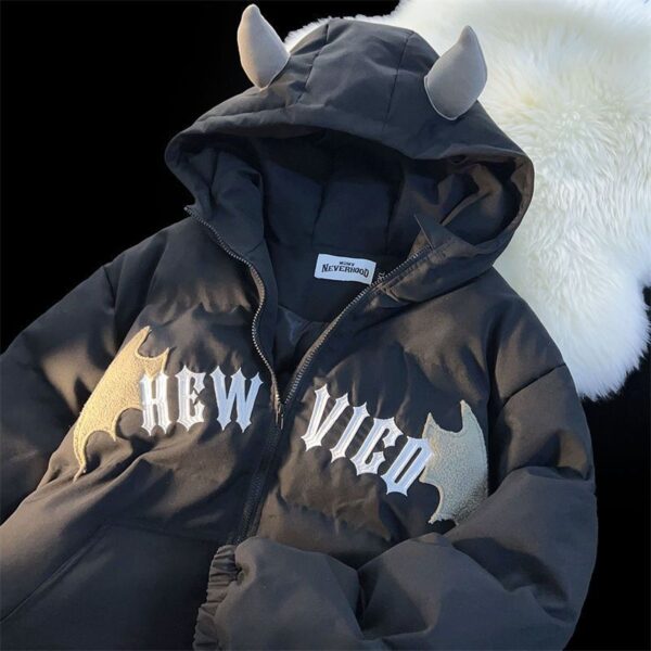 American Retro Embroidered Hooded Cotton Coat - Image 6