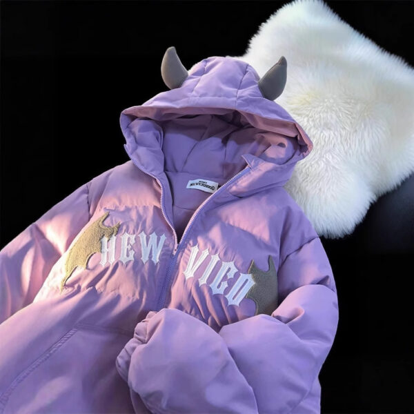 American Retro Embroidered Hooded Cotton Coat - Image 3