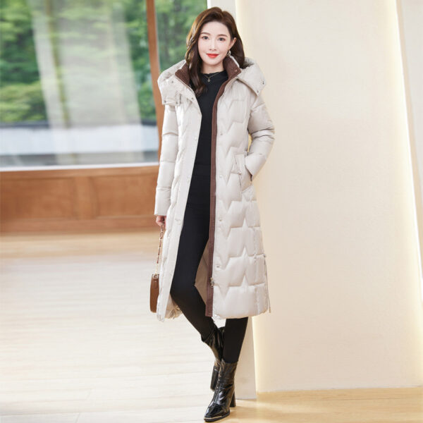 Down Cotton-padded Coat For Women Long Below The Knee - Image 4